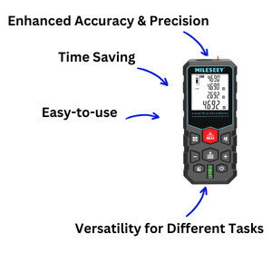 Mileseey 50M Laser Distance Meter Distance Area Volume Laser Measure